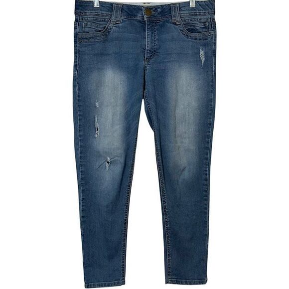Democracy Ab Technology "Ab"solution Ripped Mid Wash Crop Skinny Jeans‎ 10 - Picture 1 of 5